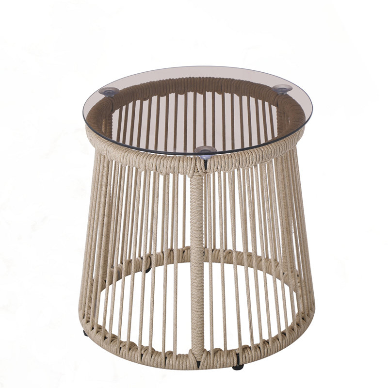Table d'appoint d'extérieur pour patio, Marron clair
