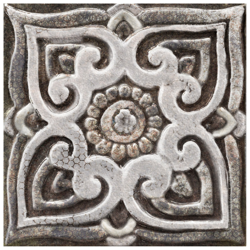 Mandala Decor 7-7/8 In. X 7-7/8 In. Ceramic Wall Tile