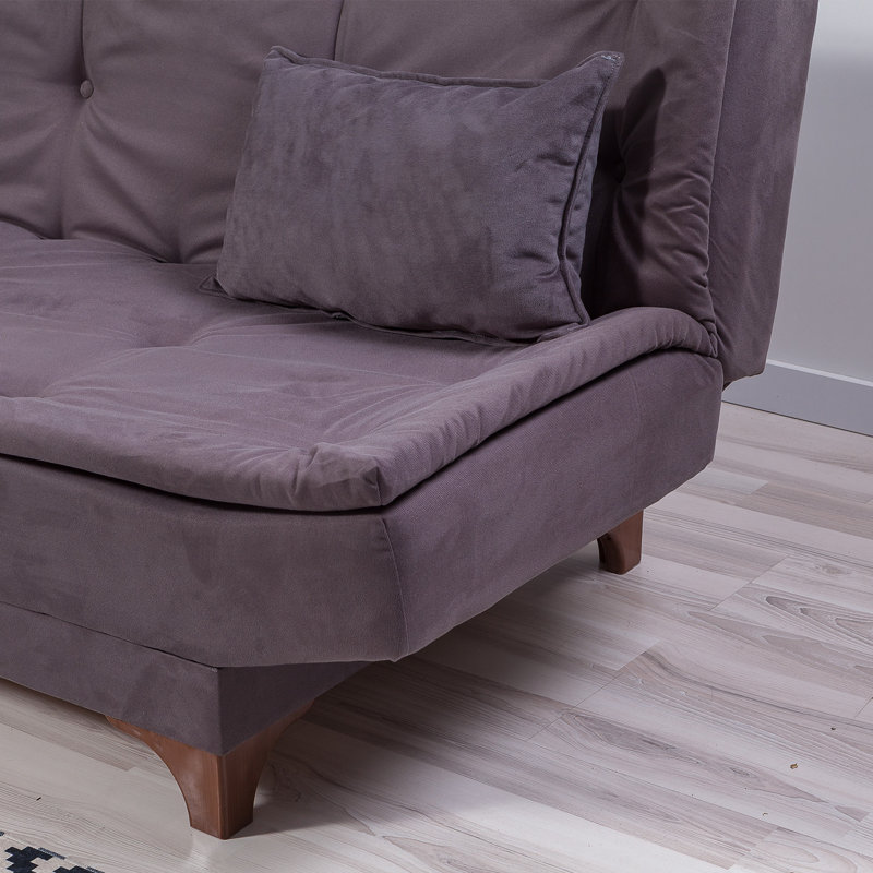 Cropsey 74.8" Armless Sleeper, Anthracite Polyester