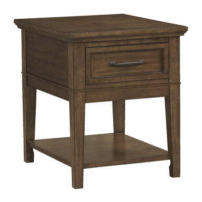 Migle Solid Wood Top End Table Set with Storage