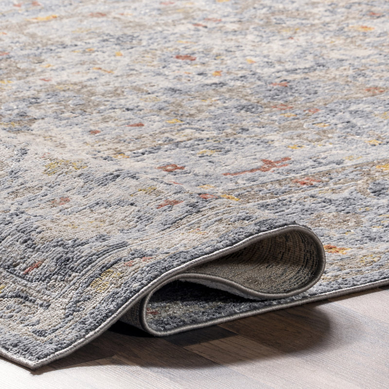 Herculaneum Light Gray Area Rug, Rectangle 5' x 8'