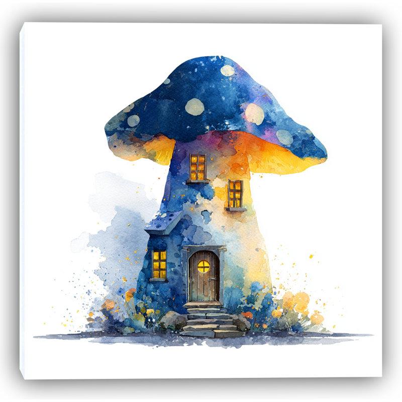 Art mural sur toile Enchanted Mushroom House, H 20 po x l 20 po