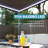 Aluminum Frame Pergola with Fixed Roof & LED Lights-97823456