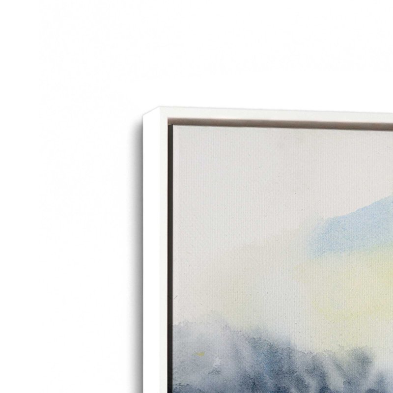 Imprimé brume d'hiver sur le lac, Cadre blanc, H 20,75 po x l 30,75 po x P 1,75 po