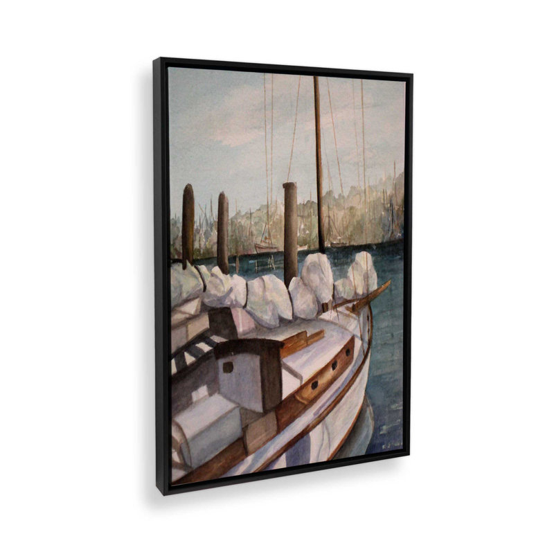 «Timmys Ship» par Rosie Brown, reproduction d'art sur toile, H 16 po x l 12 po, Impression encadrée sans passe-partout, Noir