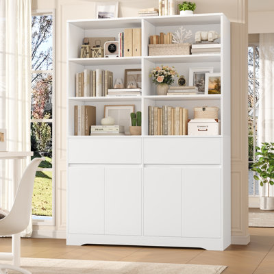 47.2" W Tall Bookshelf And Bookcase, 6 Tier Bookcase For Home Office, Living Room