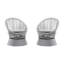 Fauteuil argenté gris avec base en fer, polyvalent pour l'intérieur et l'extérieur Hauteur, intérieur spacieux