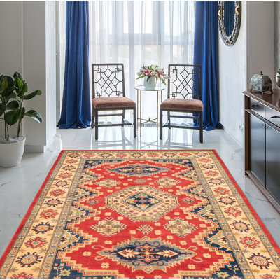 Raenae One-of-a-Kind 6'6" X 9'11" New Age Wool Area Rug in Red