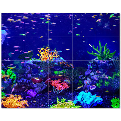 Murale en céramique satinée Coral Photo 8 po x 8 po