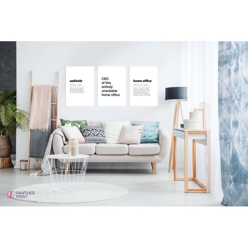 CEO Of This Entirely Unsuitable Home Office, And Home Office Dictionary Definition - 3 Piece Wrapped Canvas Print Set