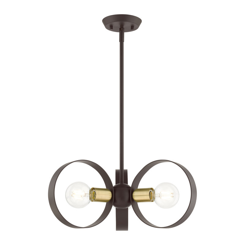 Lustre géométrique unique à 3 lumières Maubray, Bronze