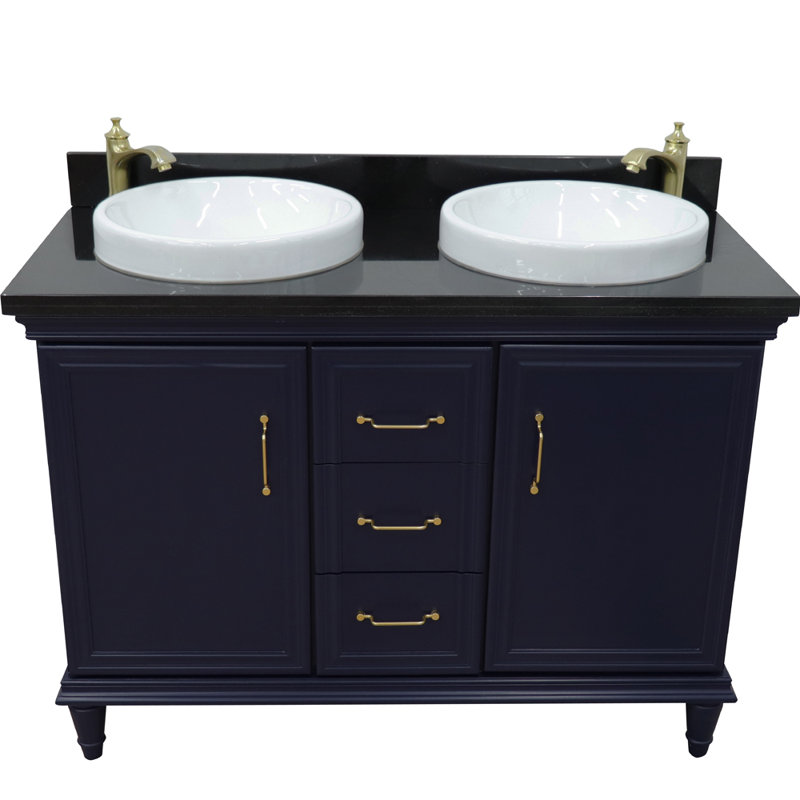 Ensemble de meuble-lavabo de salle de bain double 49 po Amare, Bleu