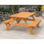 Parlington Rectangular Outdoor Picnic Table With Umbrella Hole , 59'' in. W 58.57'' in. D-2089299052