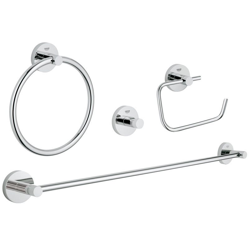 Essentials 4 Piece Bathroom Hardware Set, StarLight Chrome