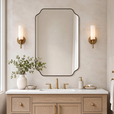 Miroir de salle de bain Modern Cadre en acier inoxydable