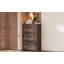 Commode en bois rétro avec 5 tiroirs, armoire de rangement pour la chambre à coucher, noyer foncé