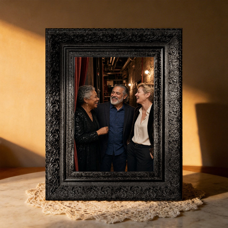 Cadre photo noir 3 pièces pour photos et photos de famille 8 po x 10 po