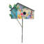Piquet de jardin pastel avec fleurs et lapin