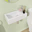 Petit lavabo de salle de bain mural en céramique 14,56 "x P 7,63" avec lavabo vasque flottant rectangulaire blanc avec trou pour le robinet à droite
