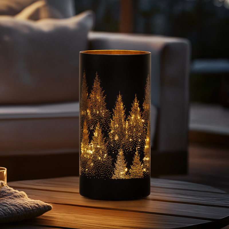  Lampe ouragan portable en verre Okolona (8 po), H 8 po x l 4 po x P 4 po