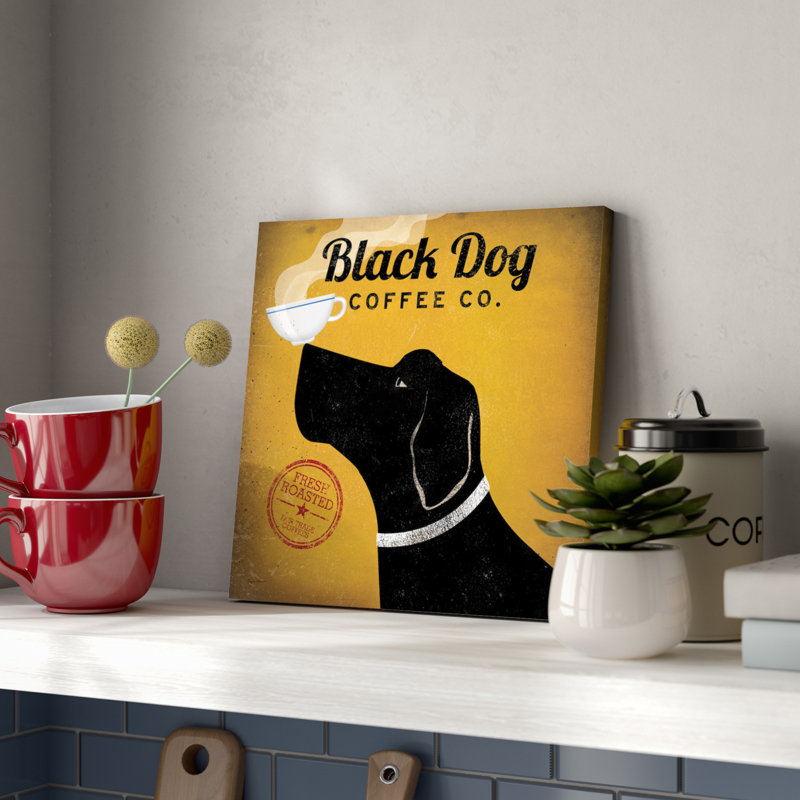 «Black Dog Coffee Co.» - Reproduction d'art graphique sur toile tendue, H 18 po x l 18 po x P 1,5 po, Toile tendue