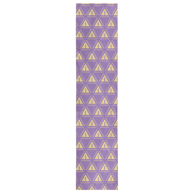 Chemin de table d’arbre minimaliste classic Barbra, 16 po x 72 po, Mauve / doré