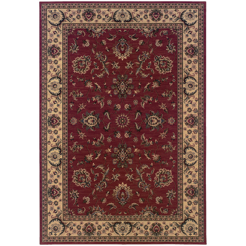 Tapis rouge / ivoire Shelburne, Rectangle 10 pi x 12 pi 7 po
