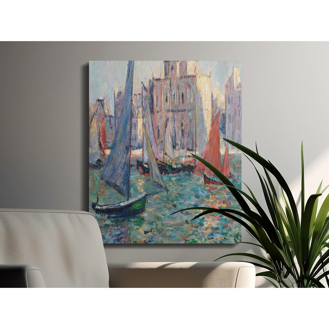 Venice Canal Canvas Wall Art, Sailboat Painting Print, Gallery Wrapped Canvas, Ready to Hang, Modern Decor, Archival Quality