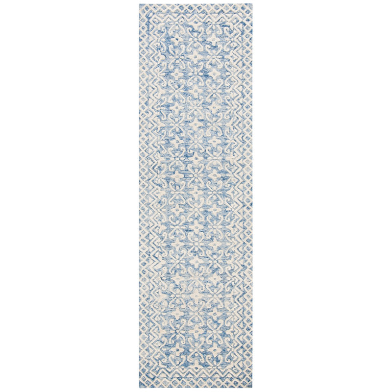 Simmerman Hand Tufted Wool Geometric Rug, Runner 2'3" x 16'