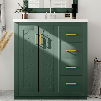 30'' Single Bathroom Vanity With Ceramic Top