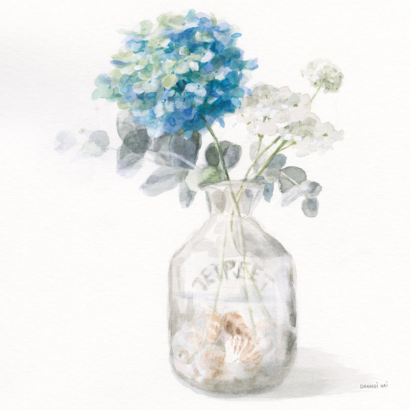 Beach Flowers V by Danhui Nai - No Frame Painting on Canvas, 122cm H x 81cm W