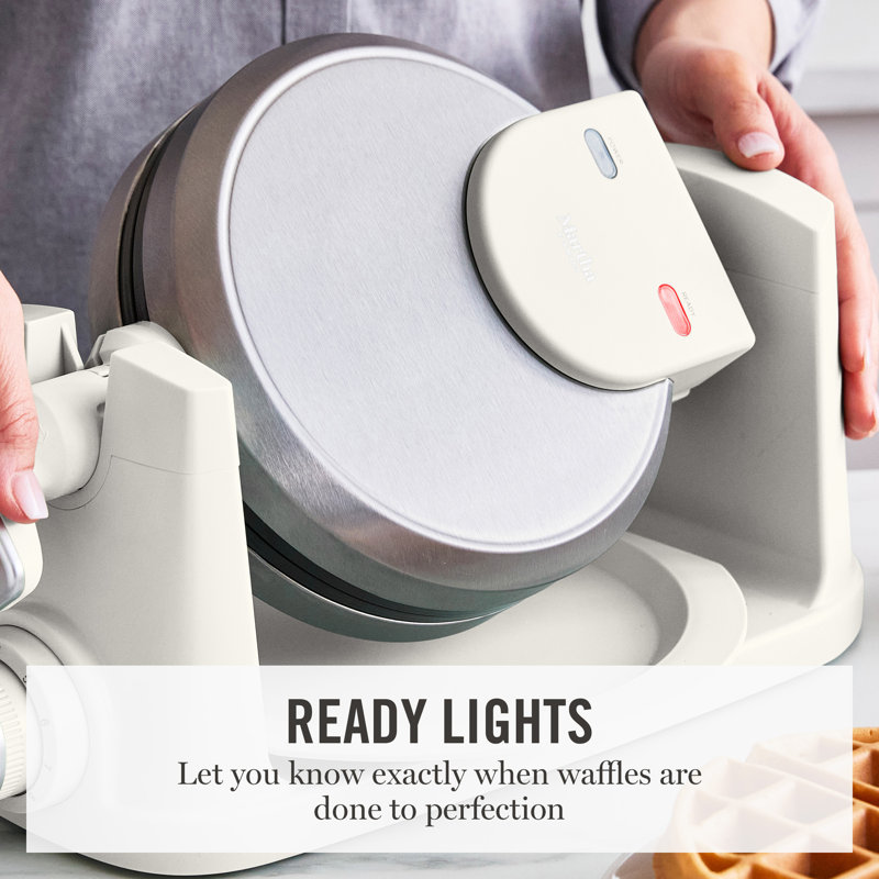 Martha Stewart Rotating Round Waffle Maker, Linen, Linen