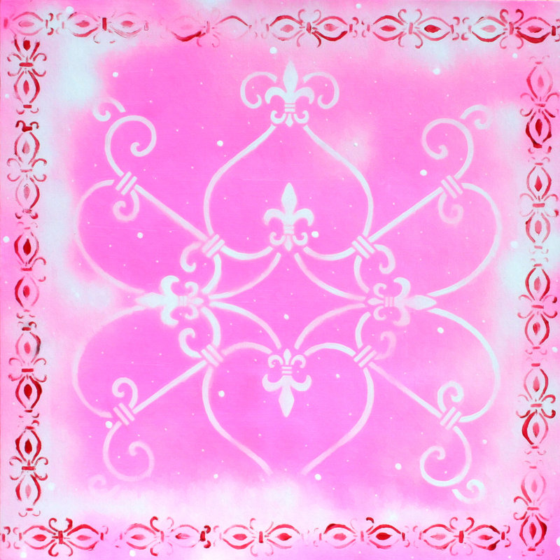 Madart Inc. Garden Delight - fantaisie rose, H 30 po x l 30 po, Cadre simple argenté, Oui