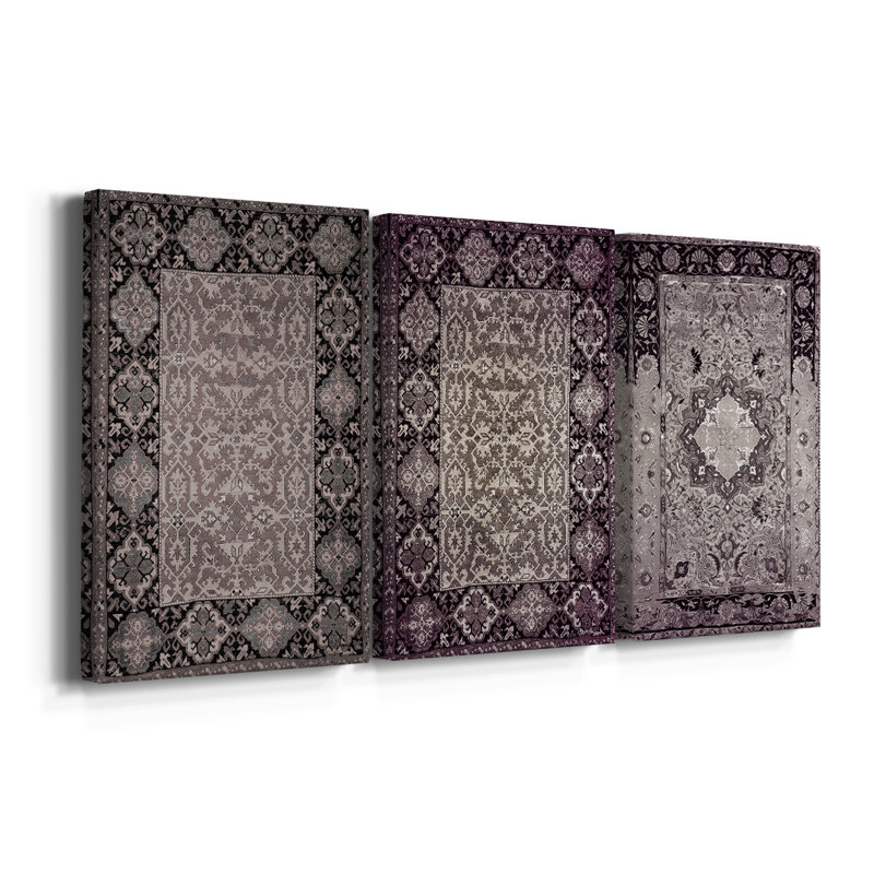 Reproduction abstraite rétro CLxxxix - Toile tendue sur mesure - 3 pièces, H 60 po x l 120 po