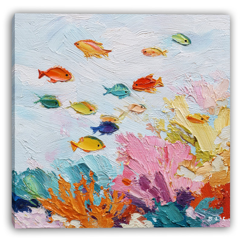 «Colorful Reef Fish III», art mural sur toile tendue, H 30 po x l 30 po