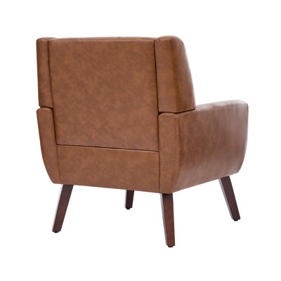 Davey 28.3" W Faux Leather Upholstered Accent Chair