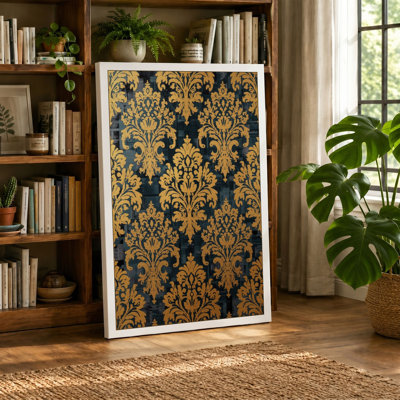 Golden Damask Vintage - Wrapped Canvas