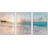 Aesthetic Sunset on Teal Ocean Coastal Beach Shore Framed Canvas 3 Pieces Print Triptych Wall Art-1076734932-1199655257