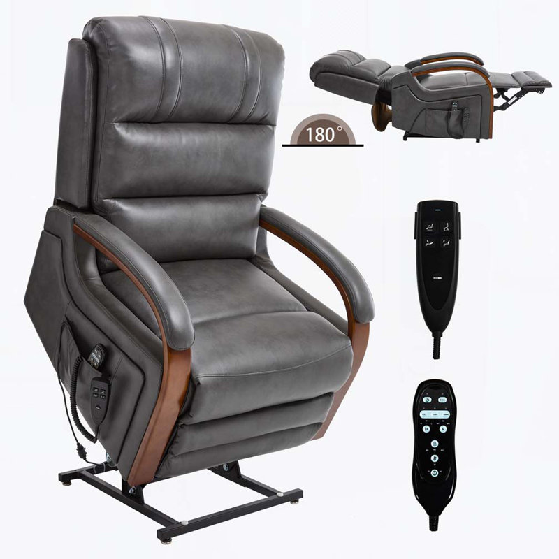 Infinite Position Dual Motor Power Lift Recliner Chair with Heat Massage & Heavy Duty Motion Mechanism, Gray