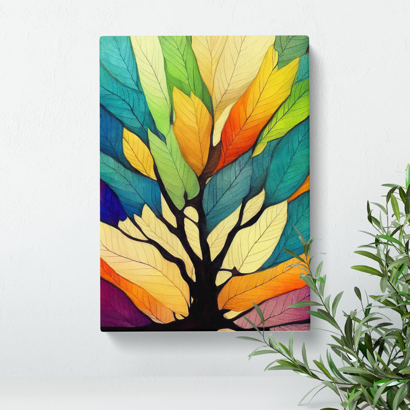 XC1022-1641X Colourful Tree Leaves No.2 Abstract - Wrapped Canvas Print, 50cm H x 35cm W x 3cm D