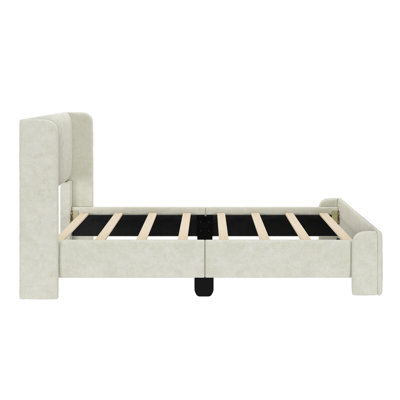 Solid Wood Upholstered Panel Bed