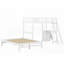Lit superposé simple avec bureau intégré et trois tiroirs, fabrication en bois de pin massif et aucun sommier nécessaire-848361240-848361241