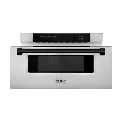 ZLINE Autograph 30 in. Built-In Microwave Drawer in Stainless Steel with Accents