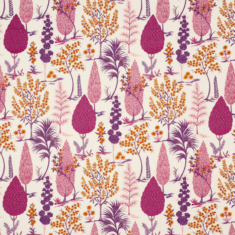 Pandora Embroidery Fabric, Aubergine