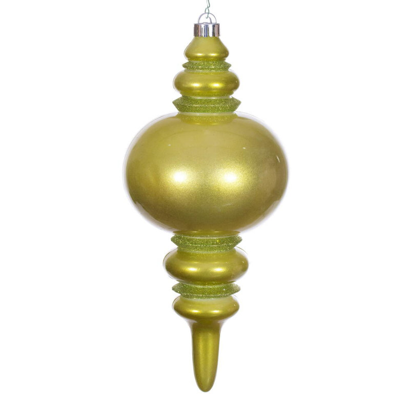 The Holiday Aisle® 13" Candy Glitter Finial UV., Lime