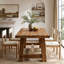 Table de salle à manger rectangulaire en bois de sapin massif 63 po pour 4-6, table de cuisine en bois naturel avec base à tréteaux et plateau de table épais de 2 po-133689931
