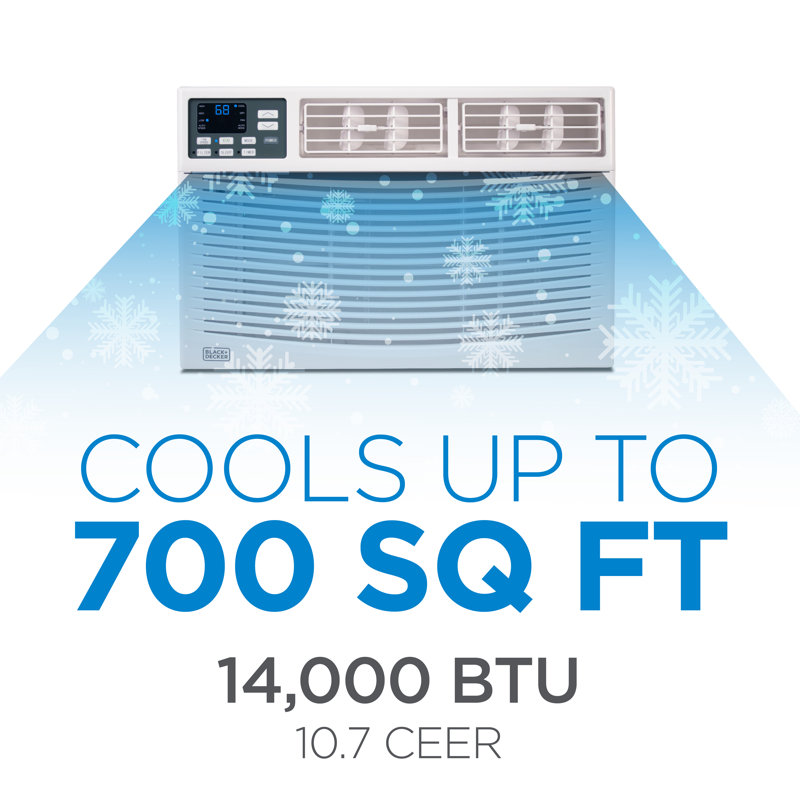 BWAC Series BLACK+DECKER Window Air Conditioner 14000 BTU, AC Window Unit Cools Up to 700 Square Feet, White