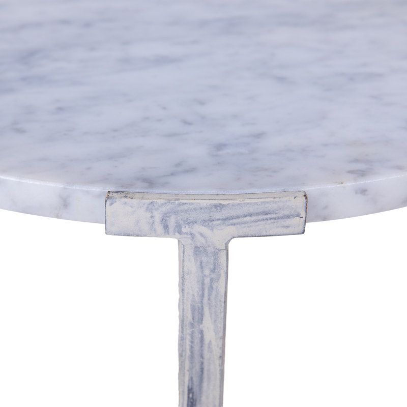 Amelia Marble Frame End Table, Deep Ocean