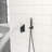 Dual Function 10 Inch Square Ceiling Mounted Shower With Matte Black Finish, - Scald Valve, Easy Installation, And All Components Mount Head Balanced Rainfall Shower, 360 Adjustable-124549436
