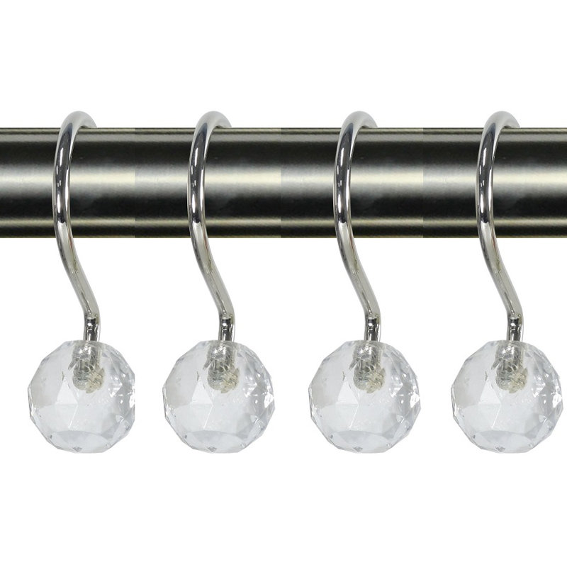 Crochets de rideau de douche cristal ball, Transparent